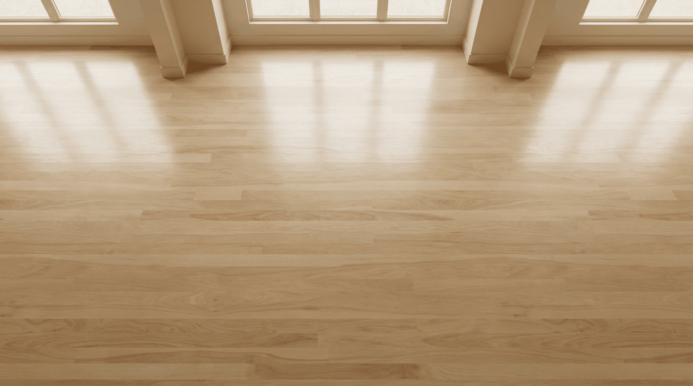 New hardwood floor installation in a living room
